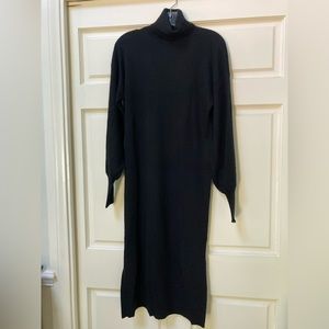 Long sleeve, cashmere, black dress